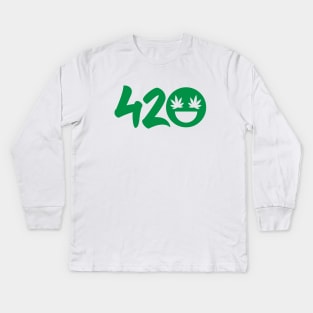 420 Smile Face Kids Long Sleeve T-Shirt